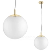 Wisząca LAMPA skandynawska ALUR 10728305 Kaspa kulista OPRAWA szklany ZWIS kula ball hygge złota biała