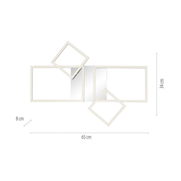 Sufitowa lampa geometryczna IVEN 14030-55 LED 40W 3000K srebrny biały