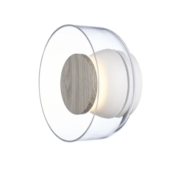 Kinkiet ścienny minimalistyczny DONUT ST-5072W brąz transparentny szklany LED 6W do holu