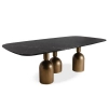 Prostokątny stół RINGO MM001501100393 czarny złoty dekor marmuru 240x120cm