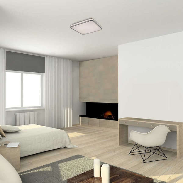 Nowoczesna LAMPA sufitowa LINDEN 3479 Rabalux plafon LED 72W 3000K - 6500K z pilotem chrom biały
