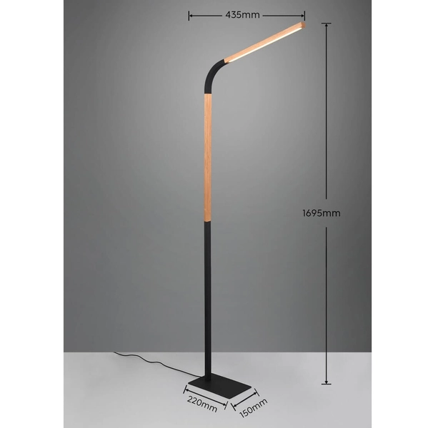 Gabinetowa lampa łukowa Norris 445210132 LED 14W 3000K czarna drewniana