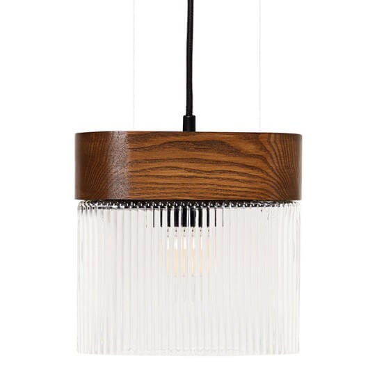 Lampa wisząca nad stół Flumina FLA122P0 drewniana brązowa