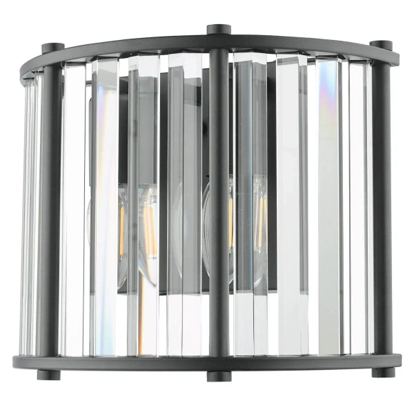 Kryształowa lampa ścienna Kiran KIR0922 glamour czarny