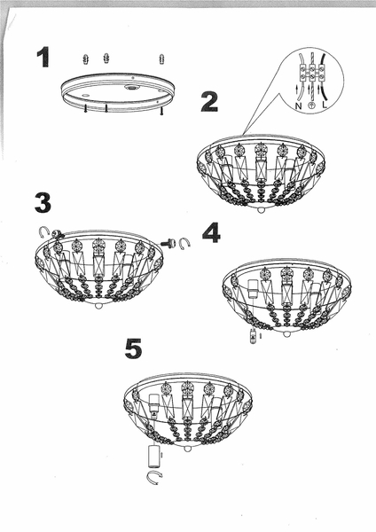 Glamour lampa sufitowa Estelle okrągła do pokoju chrom