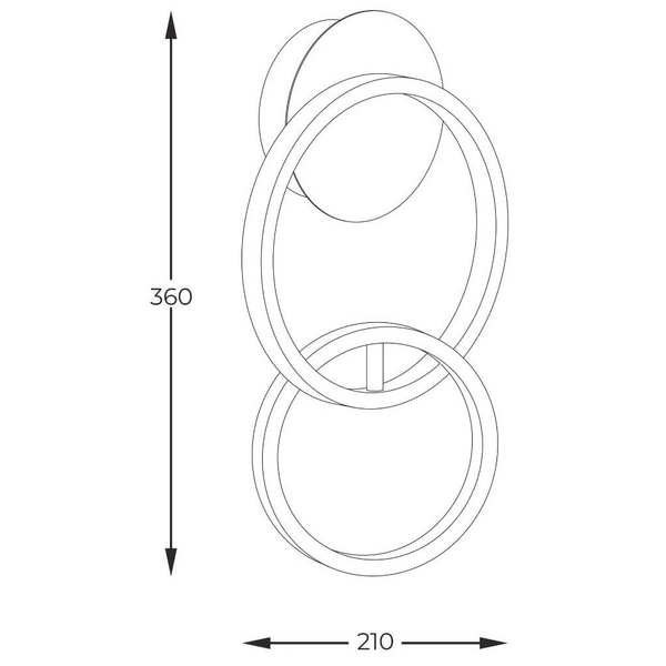 Kinkiet okręgi Rando 20002W-GD LED 18W 3000-6000K złoty czarny