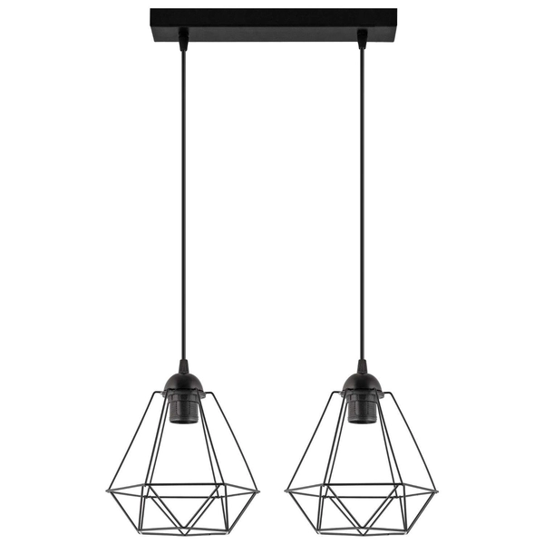 LAMPA wisząca VEN W-L 1201/2 metalowa OPRAWA listwa ZWIS klatki loft czarne
