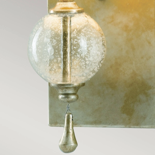 Antyczna lampa na ściane Argento FE-ARGENTO1 Feiss szkło tkanina złoty biały