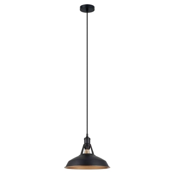Industrialna LAMPA wisząca FREYA MDM-2315/1 M BK+GD Italux metalowa OPRAWA zwis loft czarny złoty