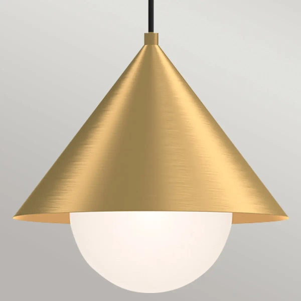 Stożkowa wisząca lampa Remyck ALM-REMYCK-P-GD metalowa złota