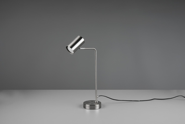 Biurkowa LAMPA regulowana VANTOS DL107512400 Trio metalowa LAMPKA stojąca tuba loftowa na stół nikiel