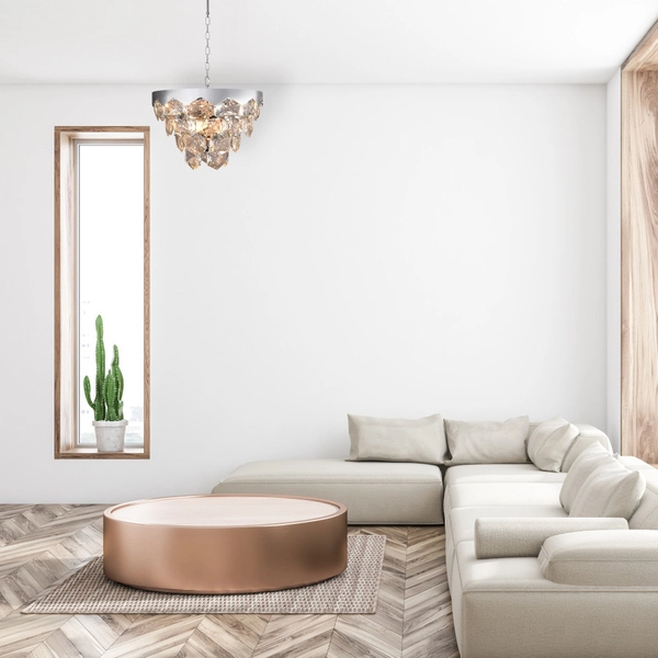 Pałacowa LAMPA wisząca GRACE ML5993 Milagro kryształowa OPRAWA okrągły ZWIS na łańcuchu chrom