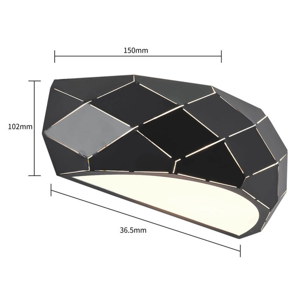 Kinkiet LAMPA ścienna REUS LP-8069/1W BK Light Prestige półokrągła OPRAWA geometryczna przyścienna czarna