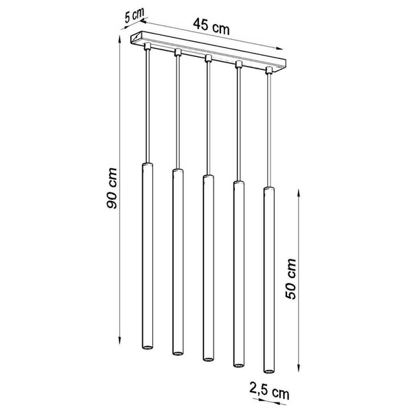 Lampa wisząca Pastelo SL.1274 sople do salonu szara