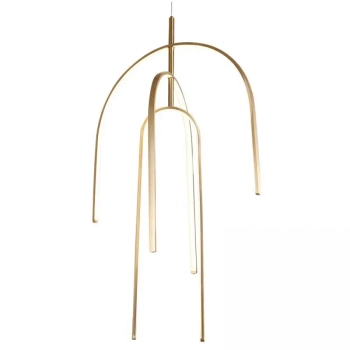 Geometryczny ledowy żyrandol 1931 LED 80W 3000K do jadalni złoty