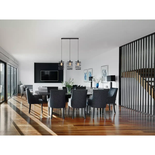 Wisząca lampa jadalniana 6801/3 01 nad stół spirale czarne