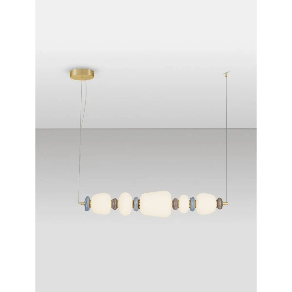 Wisząca lampa nad wyspę FELANZO LE45243 LED 28W 3000K biała złota niebieska