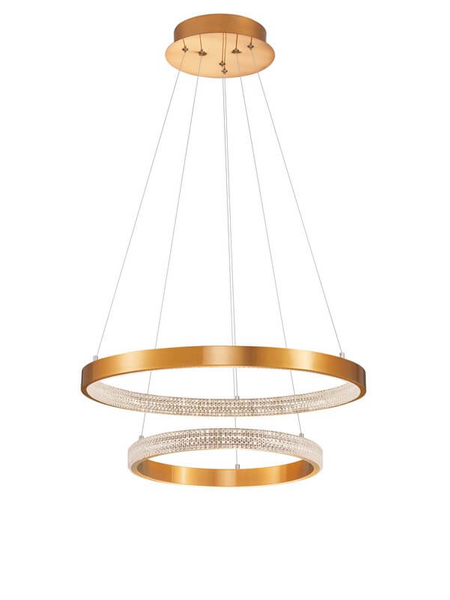 Wisząca lampa pokojowa Moron z kryształkami LED 60W 3000K złota