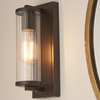 Kinkiet z włącznikiem L&-194077 Light& szkło plisowane IP44 brązowy