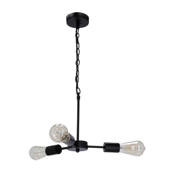 Industrialna lampa wisząca Sparta na łańcuchu czarna