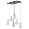 Nowoczesna wisząca lampa Sophia Cognac do salonu biały czarny