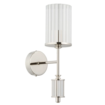 Ryflowany kinkiet ścienny Artu Ryfel ART-K-1 (N) R szklana tuba nikiel