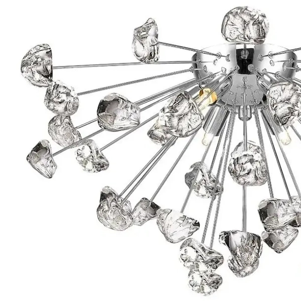 Sufitowa lampa designerska STAR C0539-06A-F4AC szklana sticks chrom