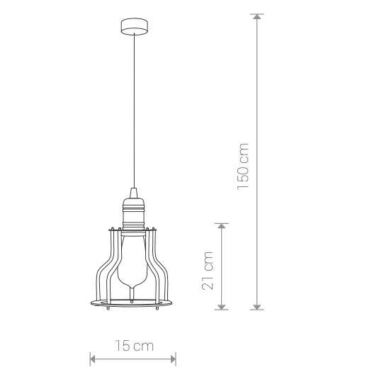 Wisząca LAMPA industrialna WORKSHOP 6336 Nowodvorski drut OPRAWA pręt ZWIS miedź czarny