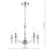 Zwisający żyrandol Marble MAR0538-EH Dar Lighting do salonu pałacowy srebrny