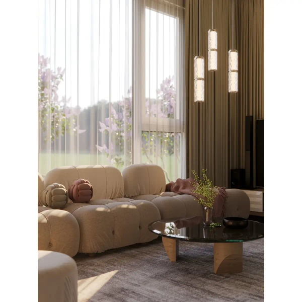 Pojedyncza zwisająca lampa Love P0648 LED 11W 3000K tubka srebrny