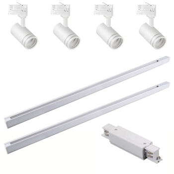 Sufitowy zestaw szynowy 3-fazowy MILANO 327864 tubki regulowane białe