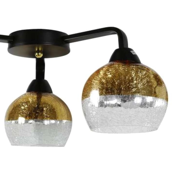 LAMPA sufitowa CROMINA 98-57273 Candellux szklana OPRAWA kule czarne złote przezroczyste