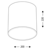 Natynkowa LAMPA sufitowa ZAMA 7037 Shilo metalowa OPRAWA LED 15W 3000K tuba czarna