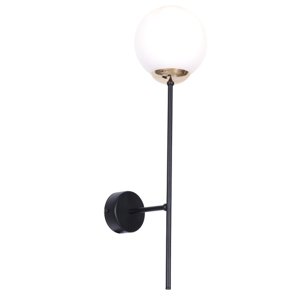 Loftowa lampa ścienna ISLA K-4916  Kaja szklana kula biała czarna