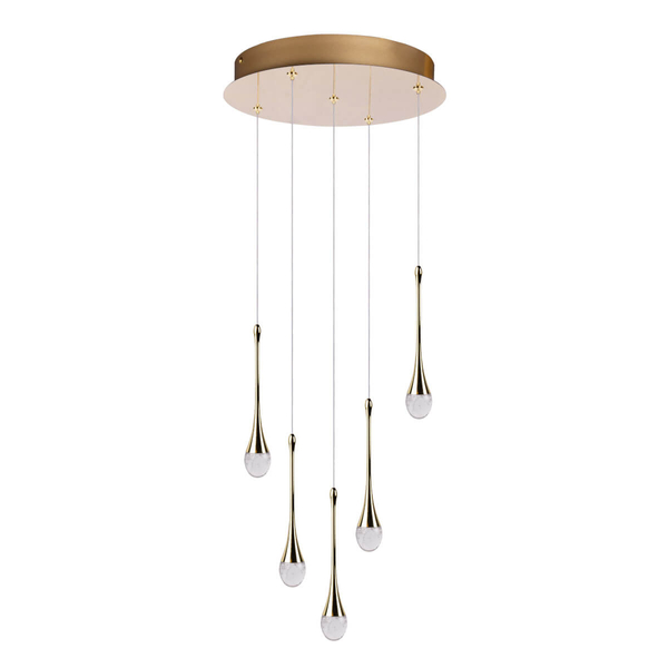 Metalowa lampa wisząca DALMA AZ6008 LED 28W 3000K przezroczysty złoty