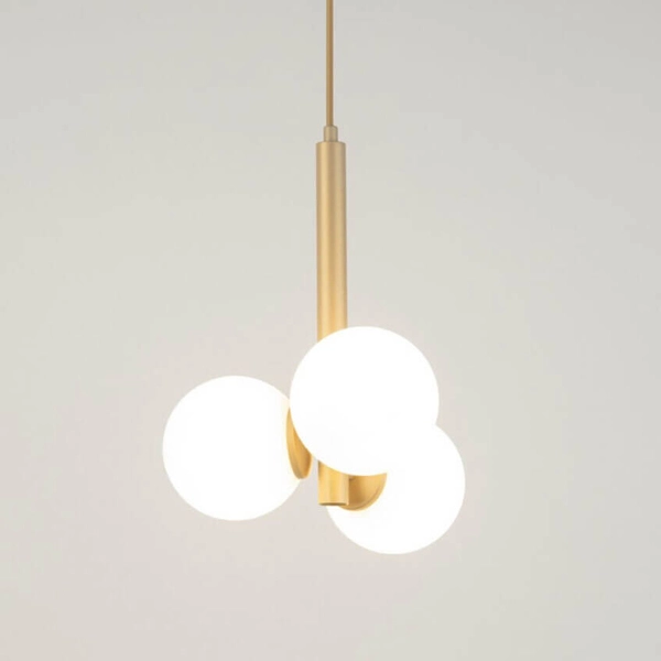 Wisząca lampa Perla 33605 Sigma bańki metalowa szklana biała złota