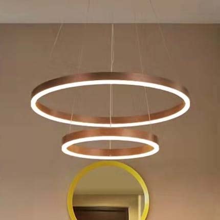 Salonowa lampa wisząca CGCOFF6040 Copel LED 50W 3000K pierścienie brąz