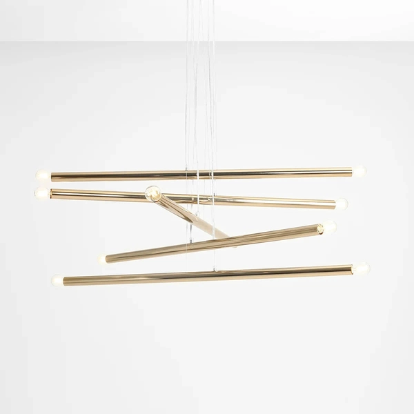 Lampa wisząca TUBO 1072M30 Aldex loftowa kaskada metalowe tuby złote