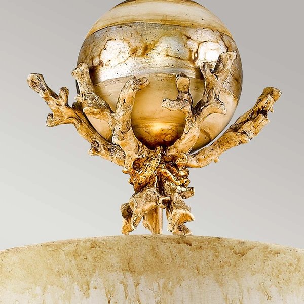 Dekoracyjna lampa wisząca Trellis FB-TRELLIS-P Elstead beżowa srebrna