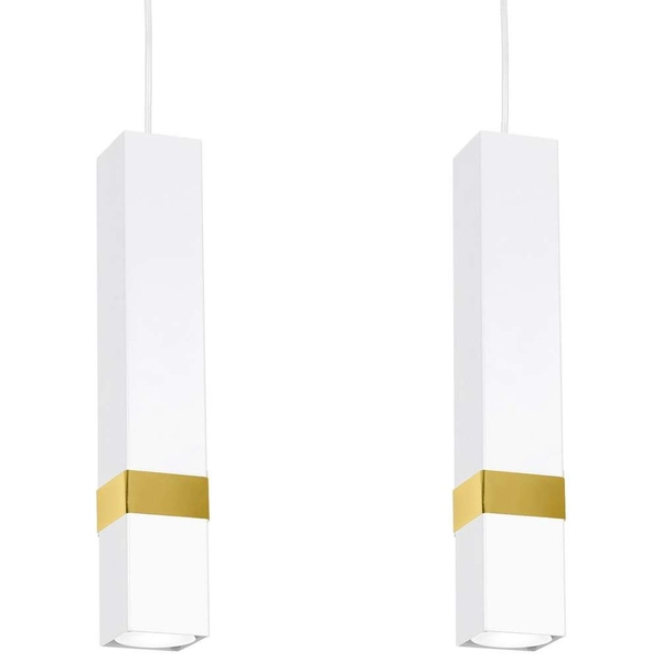 Loftowa LAMPA wisząca VIDAR MLP6276 Milagro prostokątna OPRAWA tuby ZWIS metalowy biały