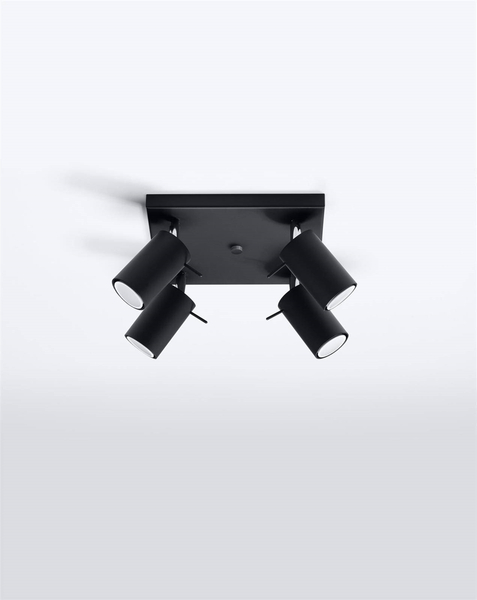 Przysufitowa lampa Ring SL.0094 Sollux reflektorki czarne