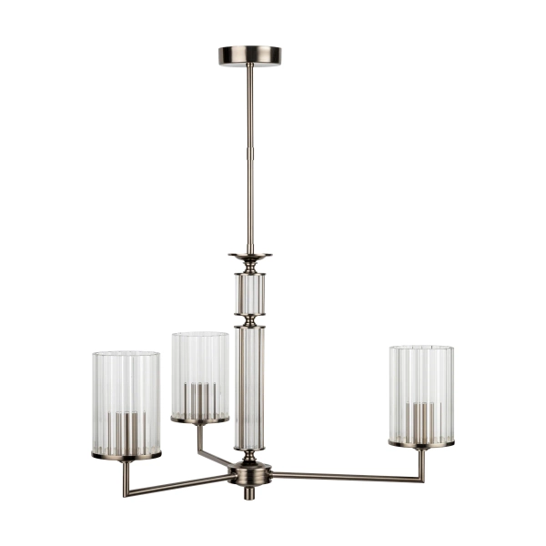 Potrójny żyrandol nad stół Artu Ryfel ART-ZW-3 (T) R ryflowany tytan