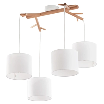 Skandynawska lampa wisząca Albero 6554 TK Lighting abażurowa drewniana biała