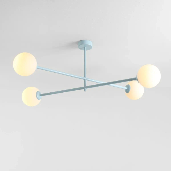 Okrągła sufitowa lampa Pinne 1080PL_L29 kule szklane białe niebieskie