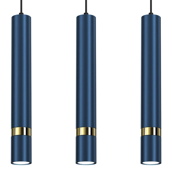 Stylowa lampa wisząca Joker do salonu niebieska złota