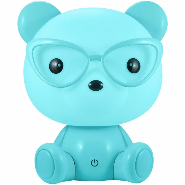 Dziecięca lampka stołowa Miś okularnik 327192 LED 2,5W USB niebieska