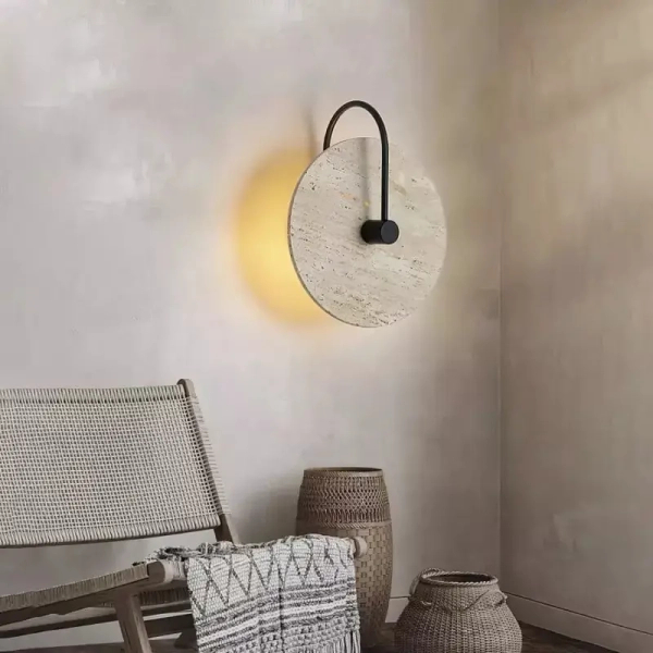 Naturalny ścienny kinkiet Travertino CGTRAVERT LED 4W 3000–6000K czarny