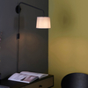 Regulowana lampa ścienna Carlson 79500 z abażurem czarny szary