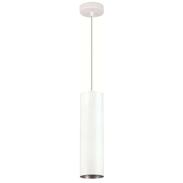 Wisząca lampa NEW YORK P8371-1L W/S metalowa zwis tuba biała srebrna