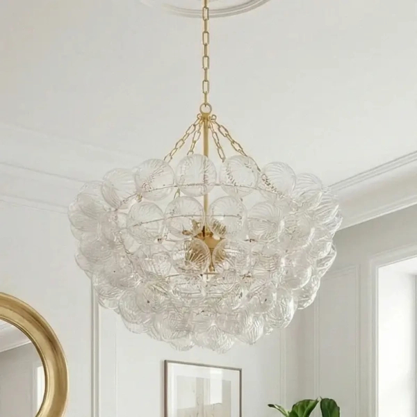 Lampa wisząca molekułowa COMO złoty mat metalowa szklana 13xG9 do jadalni P13569AM